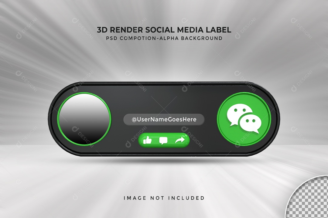 Placa De Rede Social WeChat Elemento 3D PSD