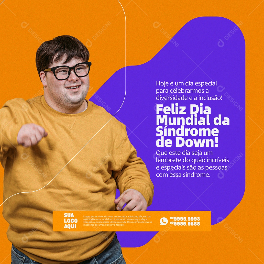 Dia Internacional da Síndrome de Down 21 De Março Social Media PSD Editável