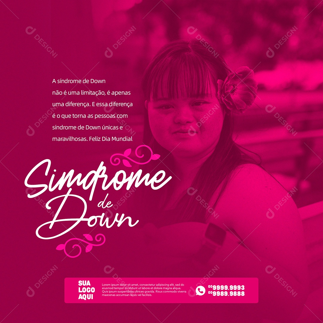 Dia Internacional da Síndrome de Down 21 De Março Social Media PSD Editável