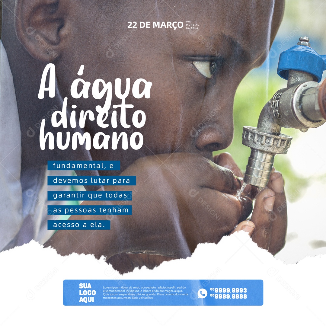 Dia Mundial da Água 22 de Março Social Media PSD Editável