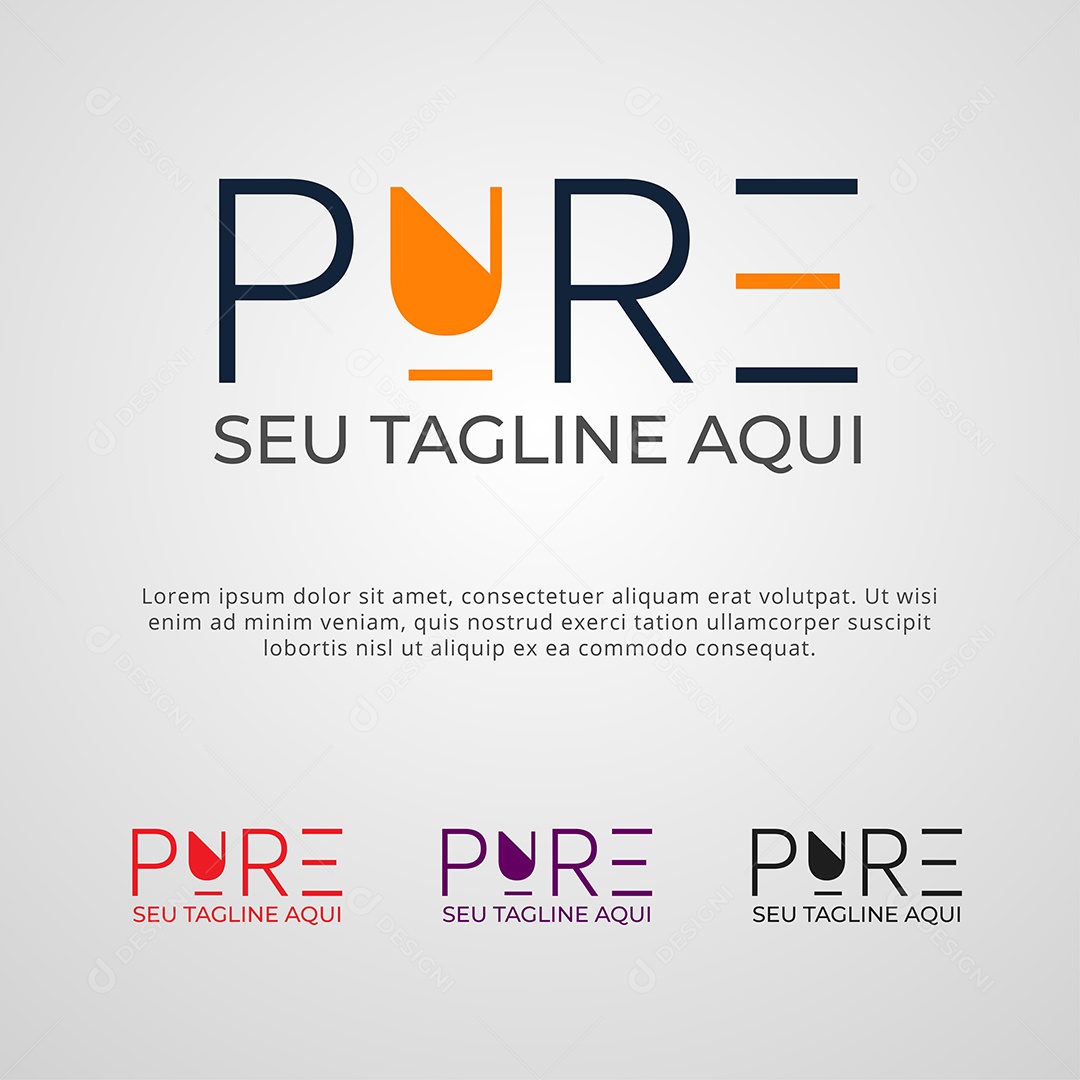 Pure Logotipo Vetor EPS + AI Editável