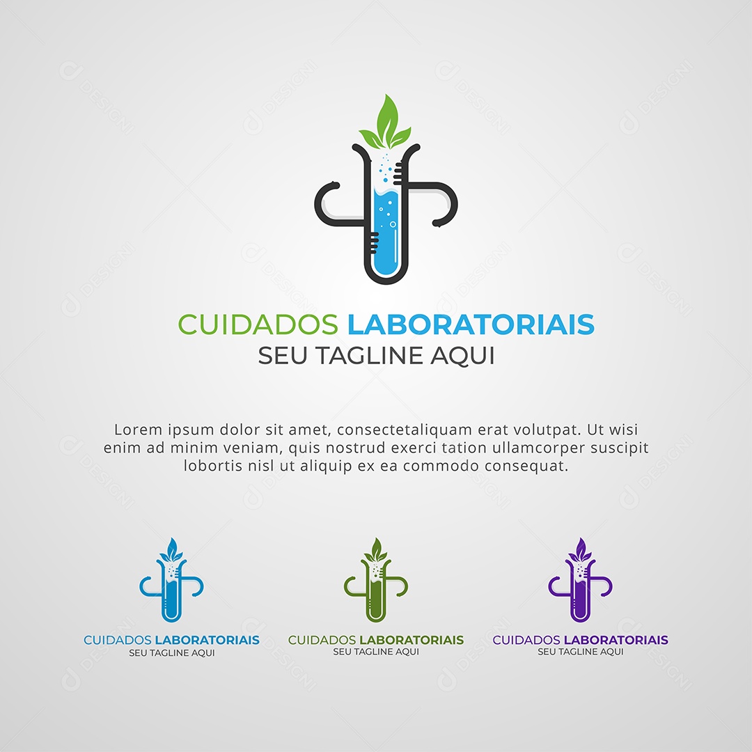 Cuidados Laboratoriais Logotipo Vetor EPS + AI Editável