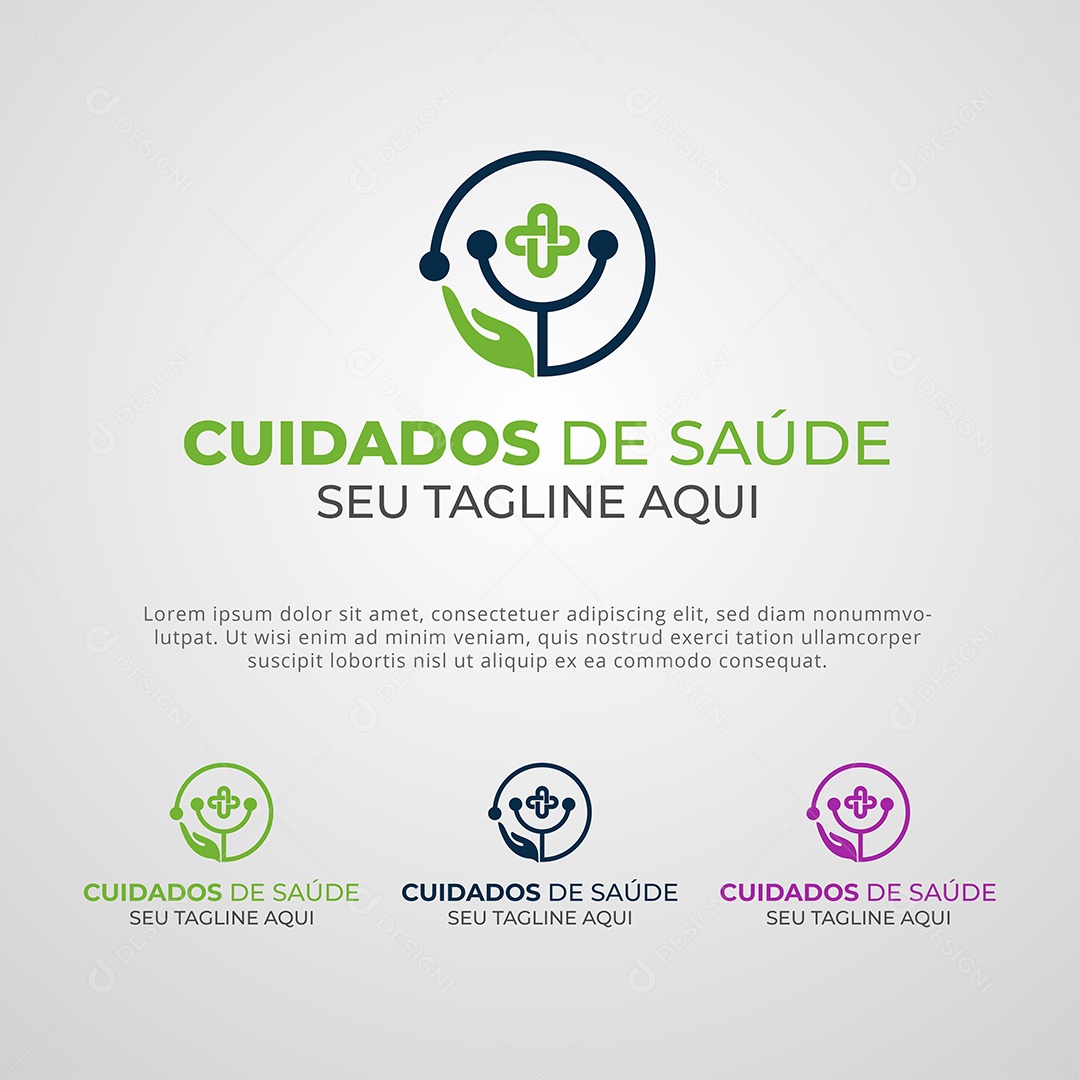 Cuidados de Saúde Logotipo Vetor EPS + AI Editável