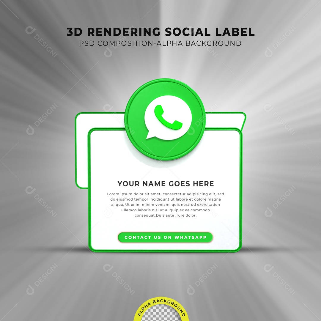 Caixa De Texto WhatsApp Elemento 3D PSD