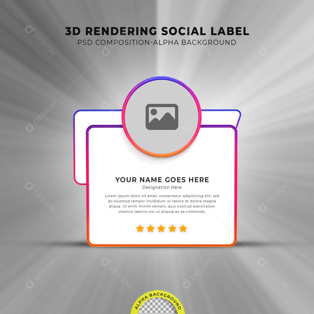 Caixa De Texto Elemento 3D PSD