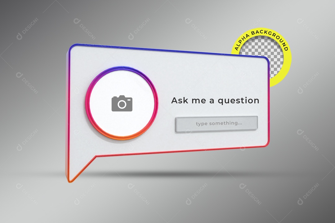 Caixa De Pergunta Com Foto Vermelho E Azul Elemento 3D PSD