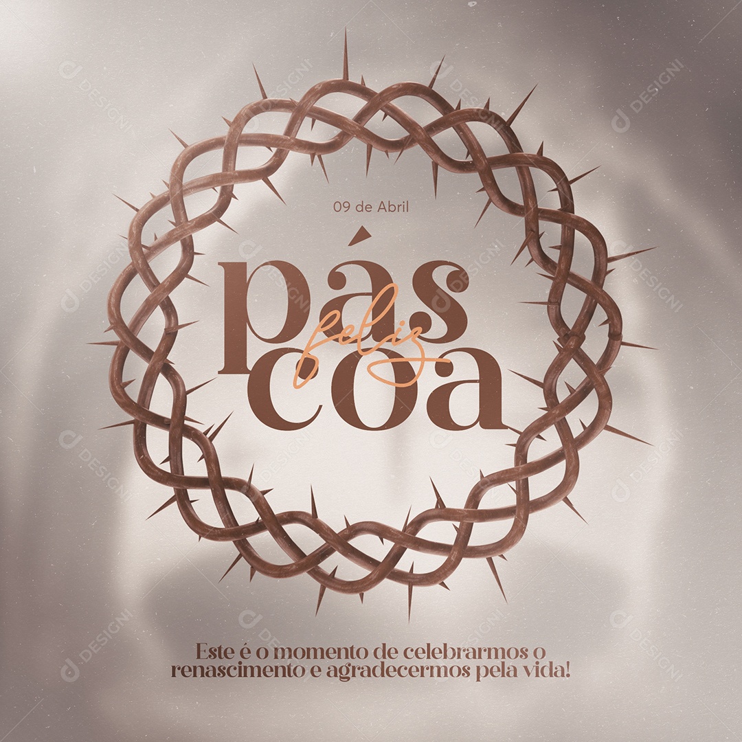 Social Media Este é o Momento de Celebramos O Renascimento e Agradecimento Pela Vida Páscoa PSD Editável