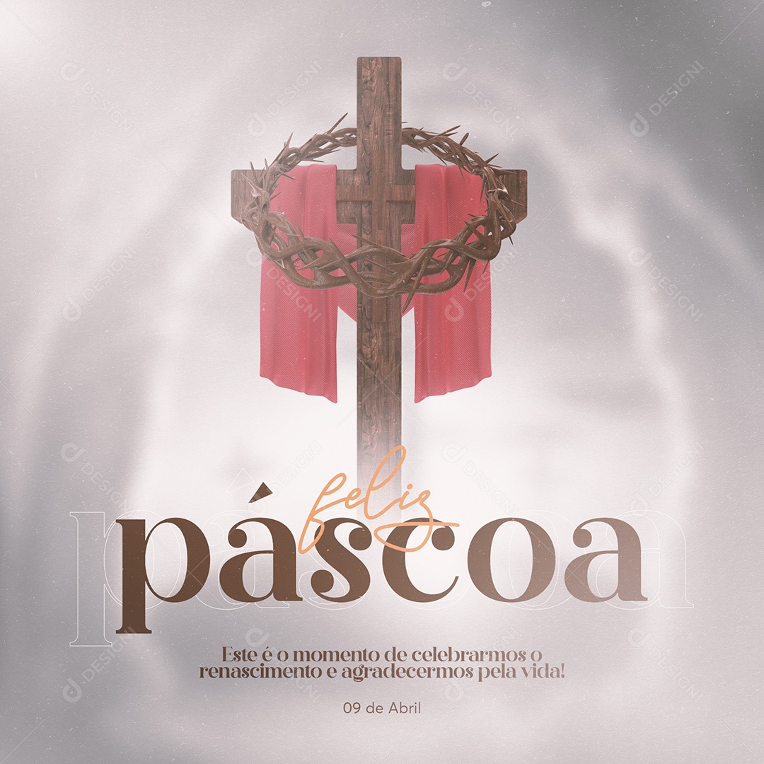 Este é o Momento de Celebramos O Renascimento e Agradecimento Pela Vida Páscoa Social Media PSD Editável