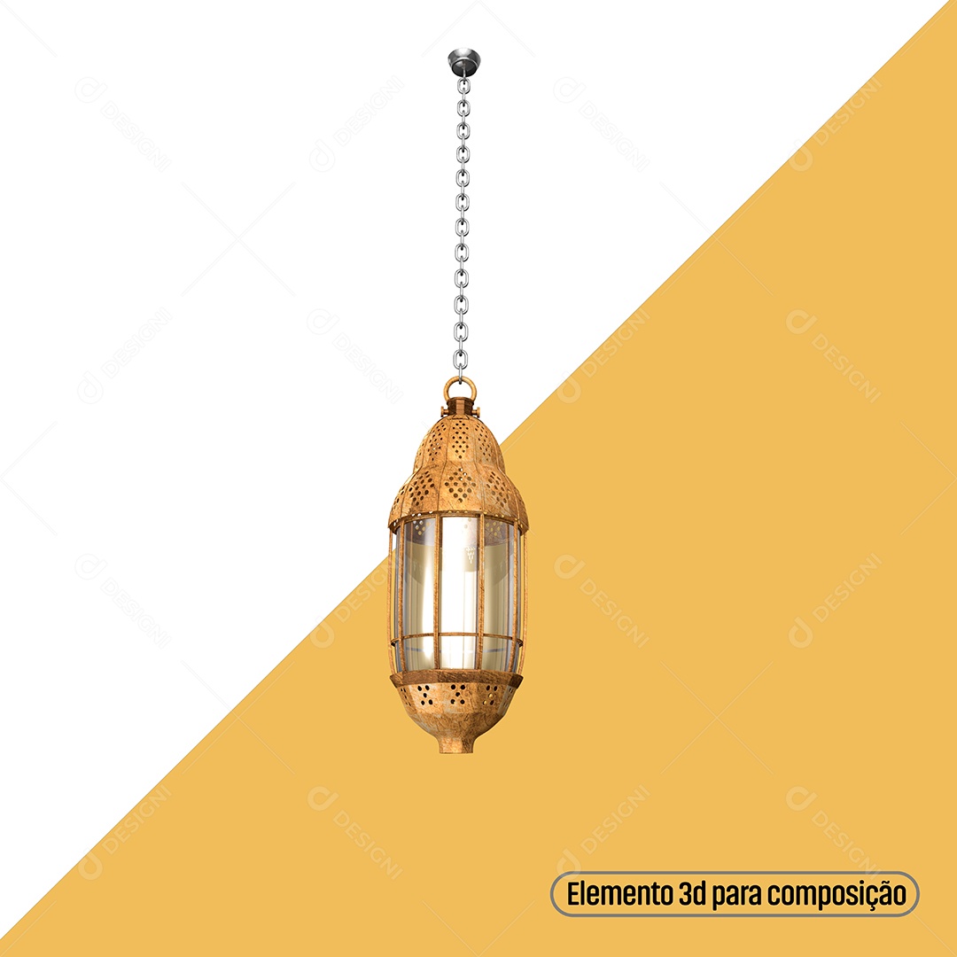 Elemento 3D Para Composição Luminária PNG Transparente