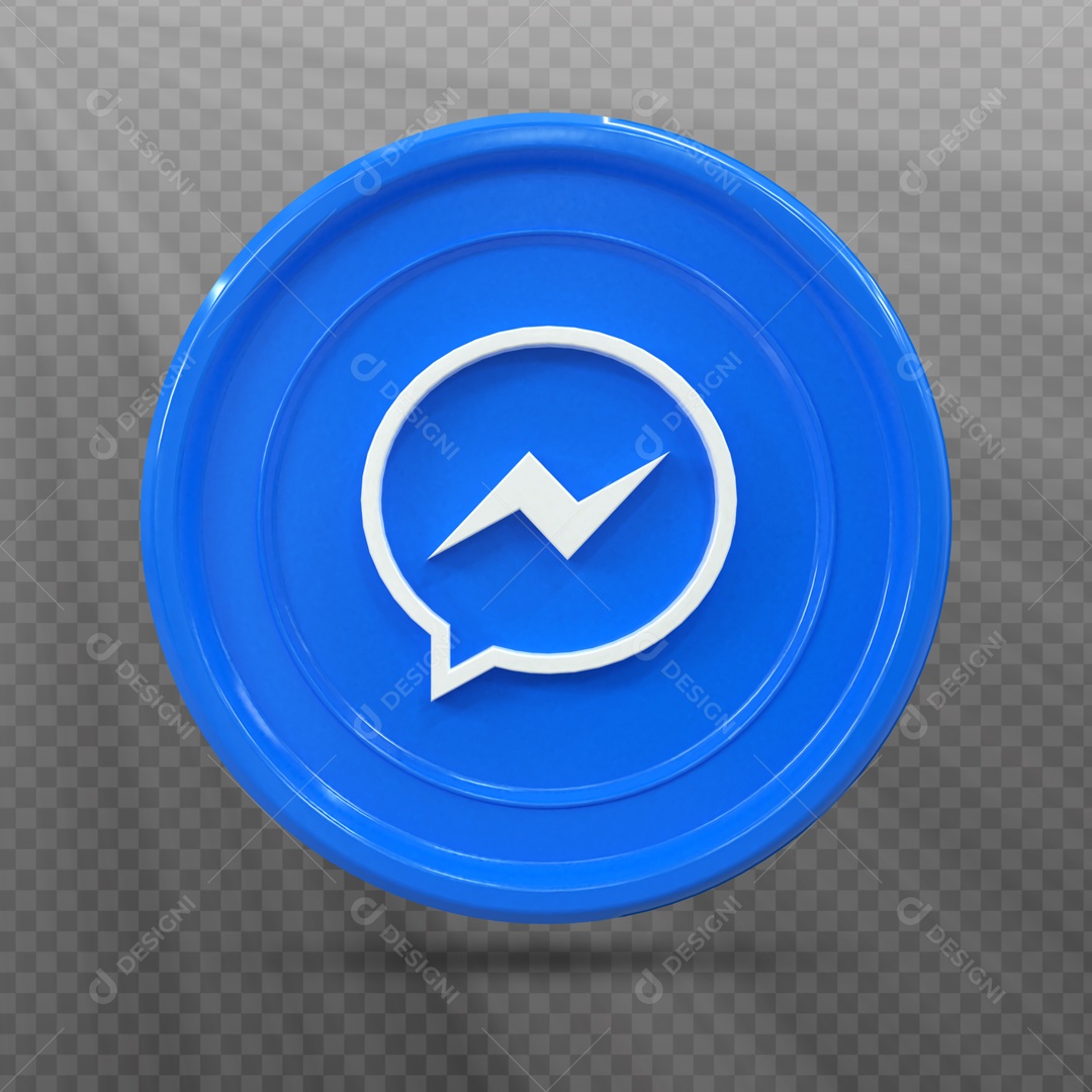 Ícone Redondo Messenger Elemento 3D PSD