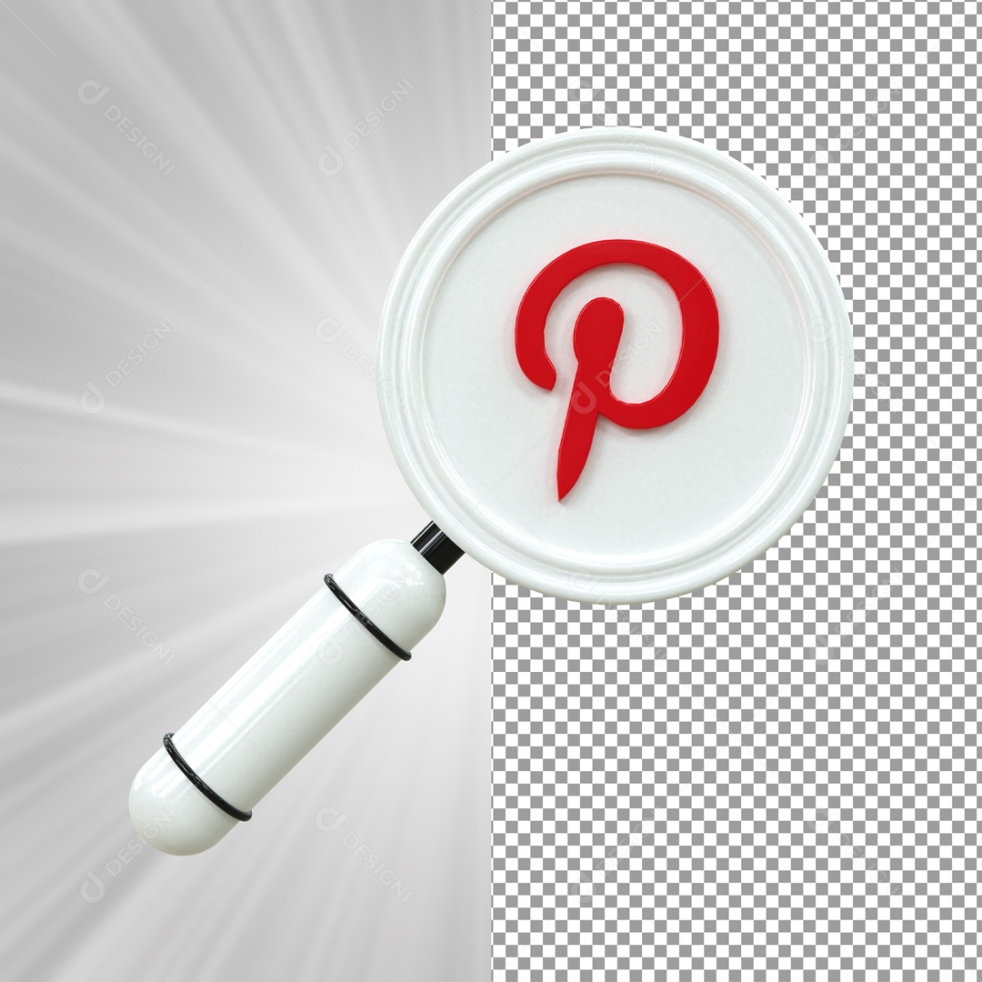 Lupa Pinterest Elemento 3D PSD