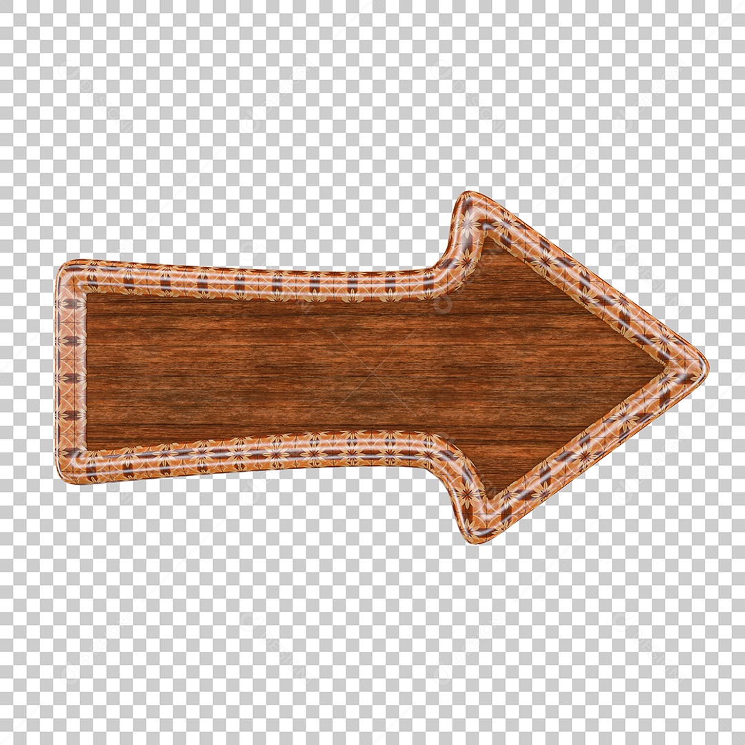 Elemento 3D Para Composição Seta de Madeira PNG Transparente