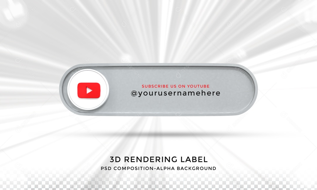Placa De YouTube Elemento 3D PSD