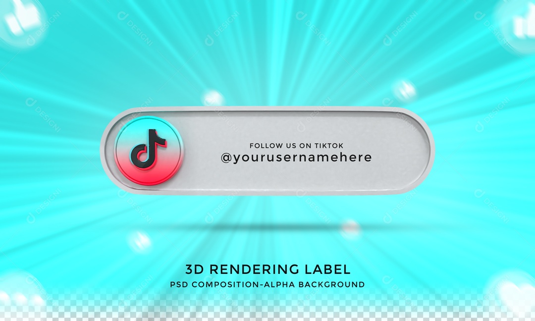 Placa De TikTok Elemento 3D PSD