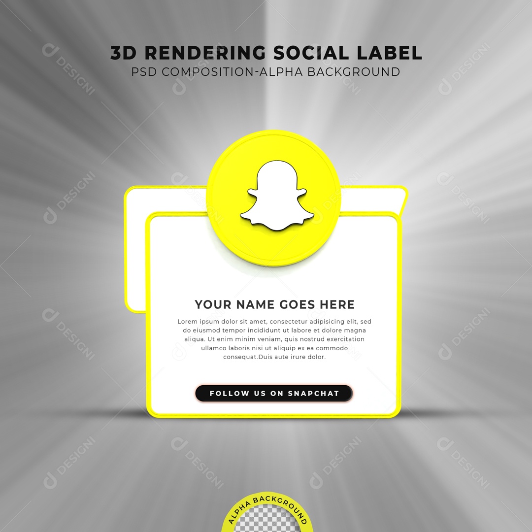 Caixa De Texto SnapChat Elemento 3D PSD