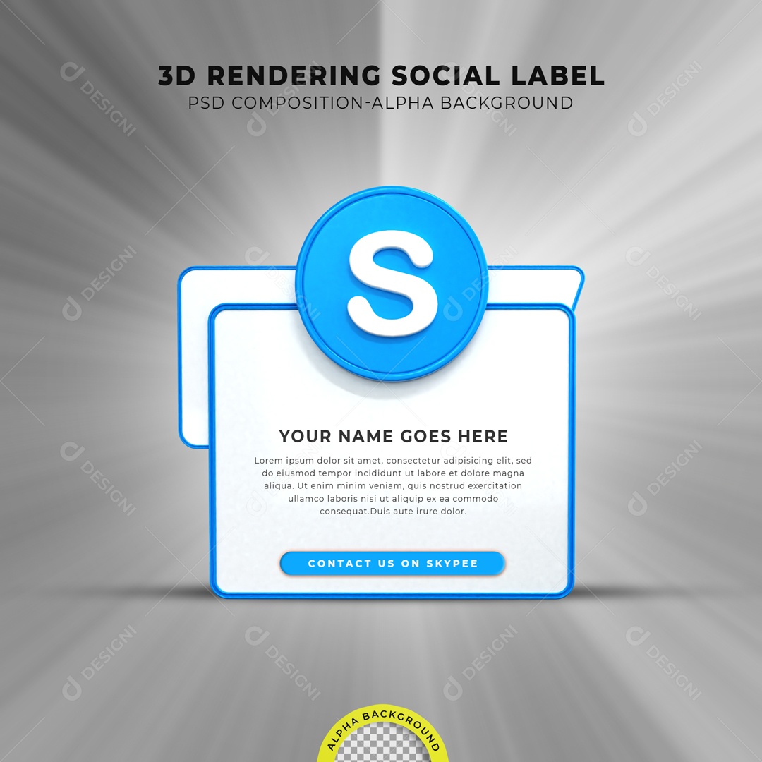 Caixa De Texto Skype Elemento 3D PSD