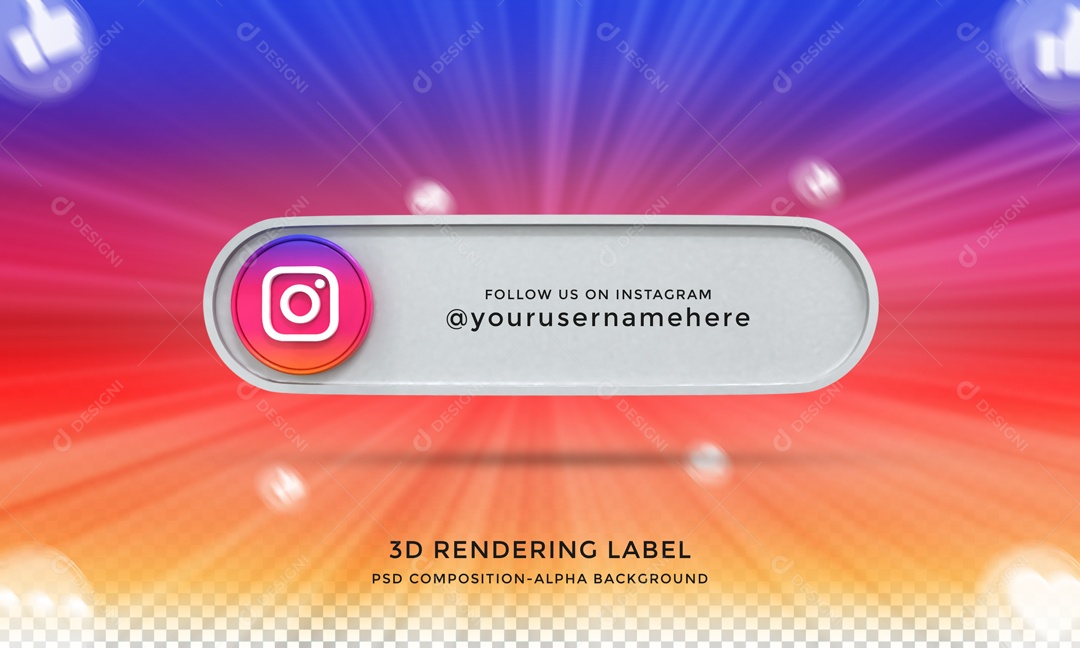 Placa De Instagram Elemento 3D PSD