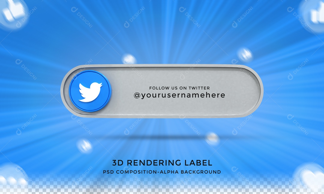 Twitter Board 3D PSD Element