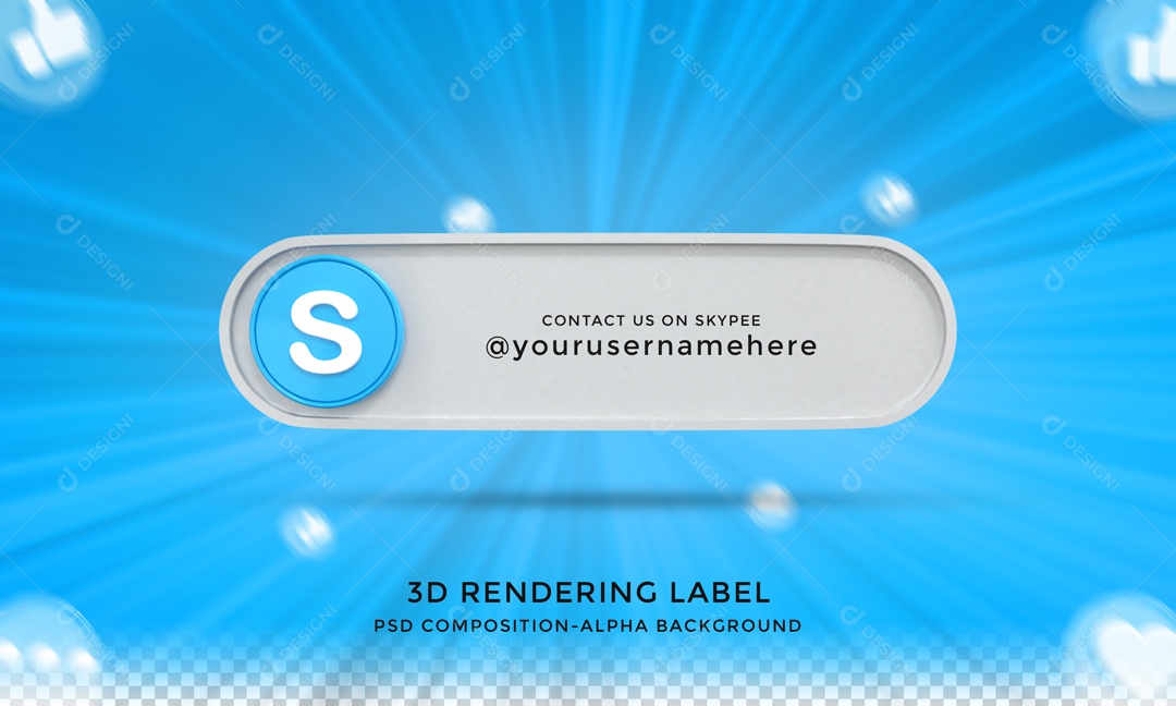 Placa De Skype Elemento 3D PSD