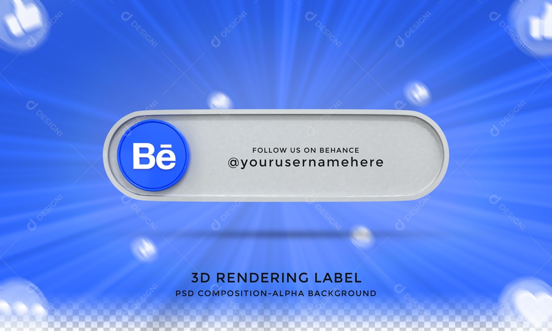 Placa De Behance Elemento 3D PSD