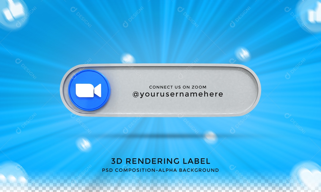 Placa De Zoom Elemento 3D PSD