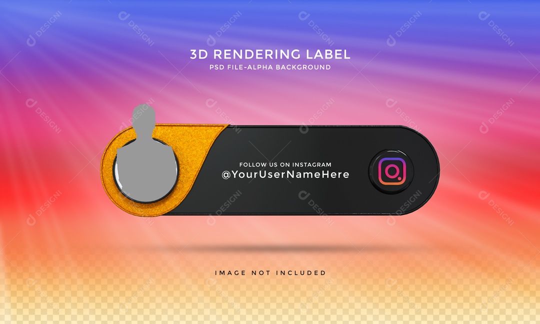 Placa De Perfil Instagram Elemento 3D PSD