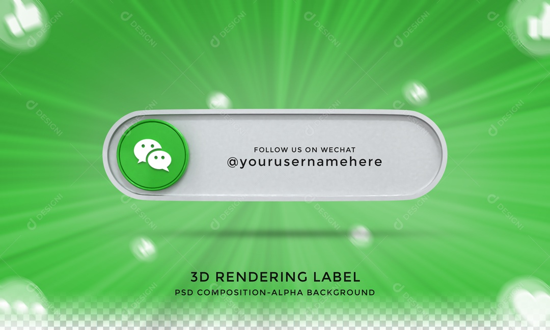 Placa De WeChat Elemento 3D PSD