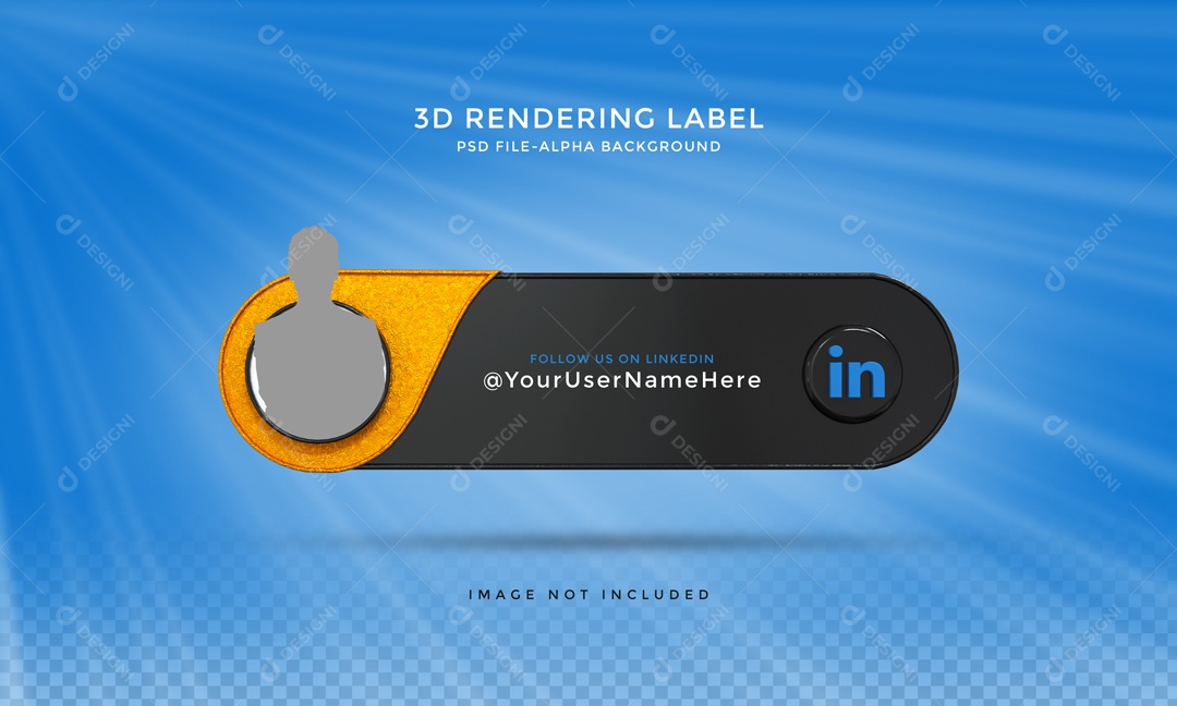 Placa De Perfil LinkedIn Elemento 3D PSD