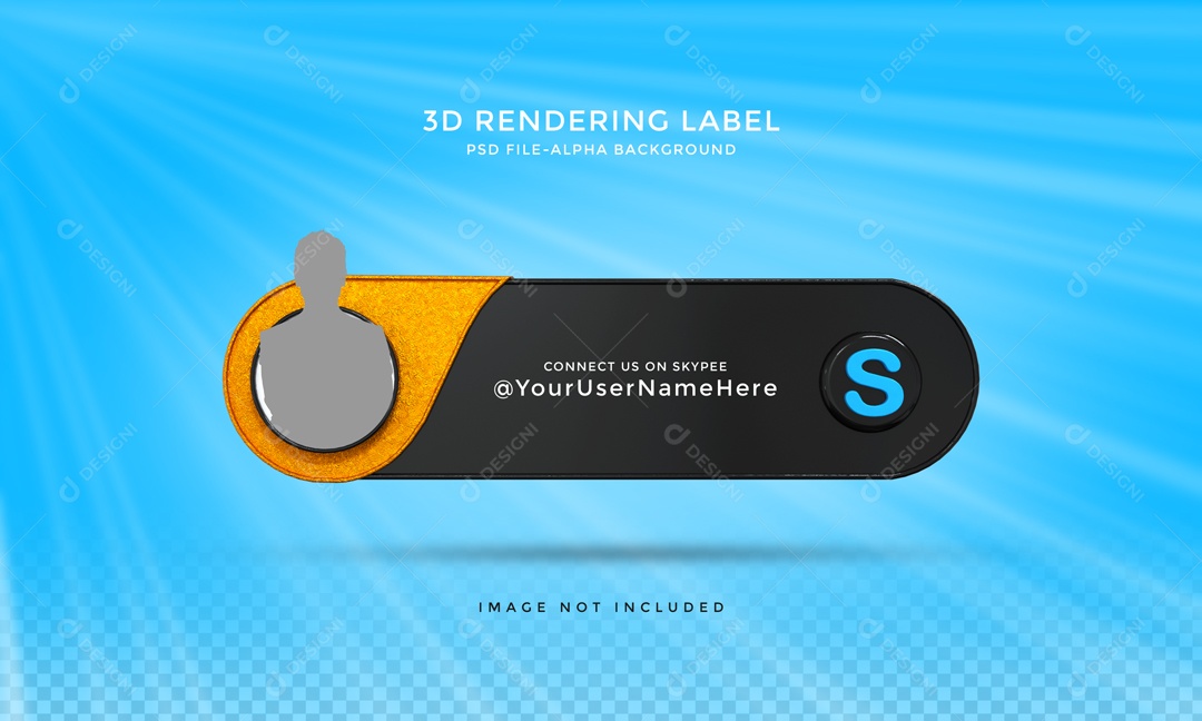 Placa De Perfil Skype Elemento 3D PSD