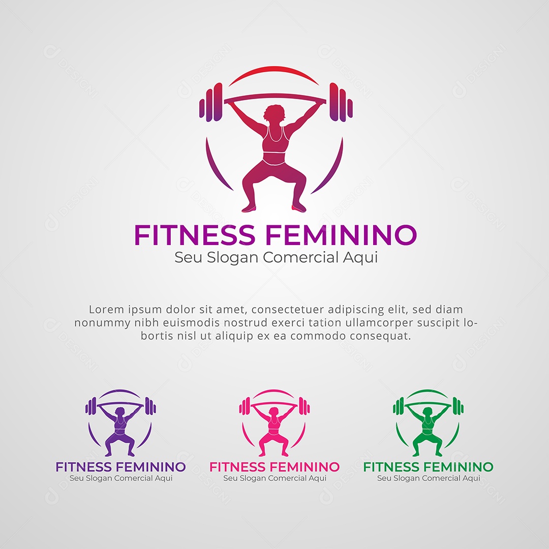 Fitness Feminino Logotipo Vetor EPS + AI Editável