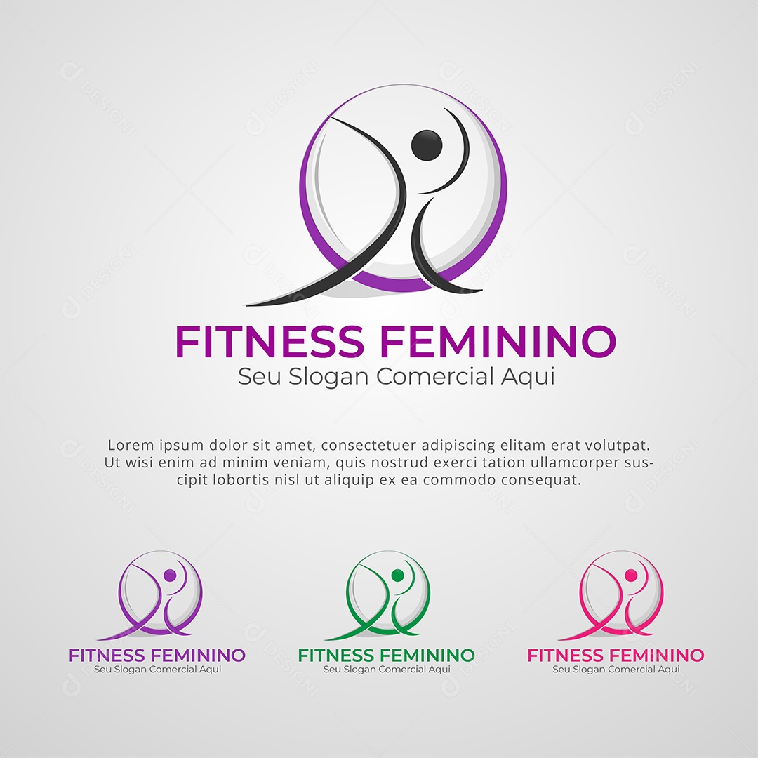 Fitness Feminino Logotipo Vetor EPS + AI Editável