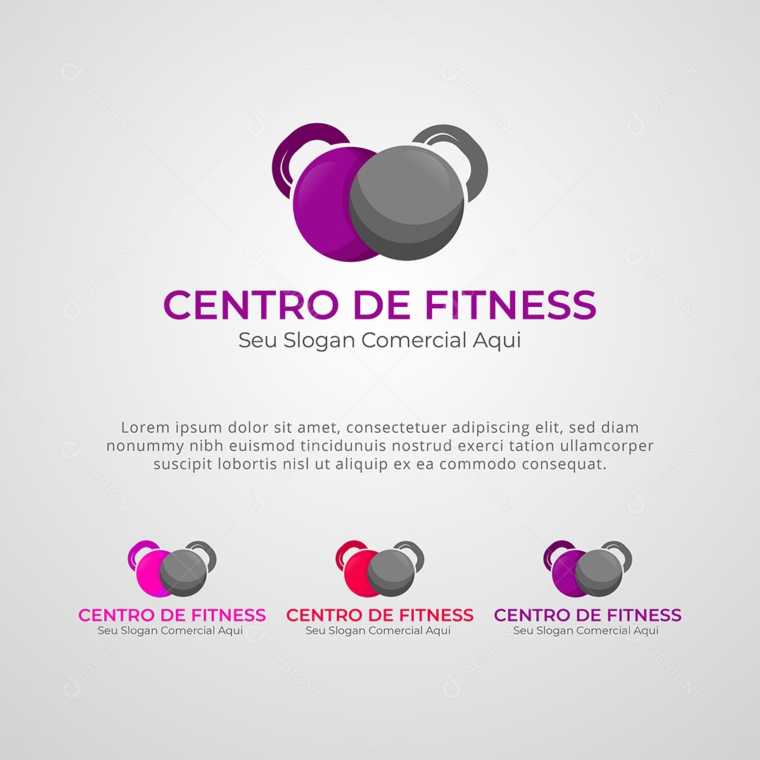 Centro de Fitness Logotipo Vetor EPS + AI Editável