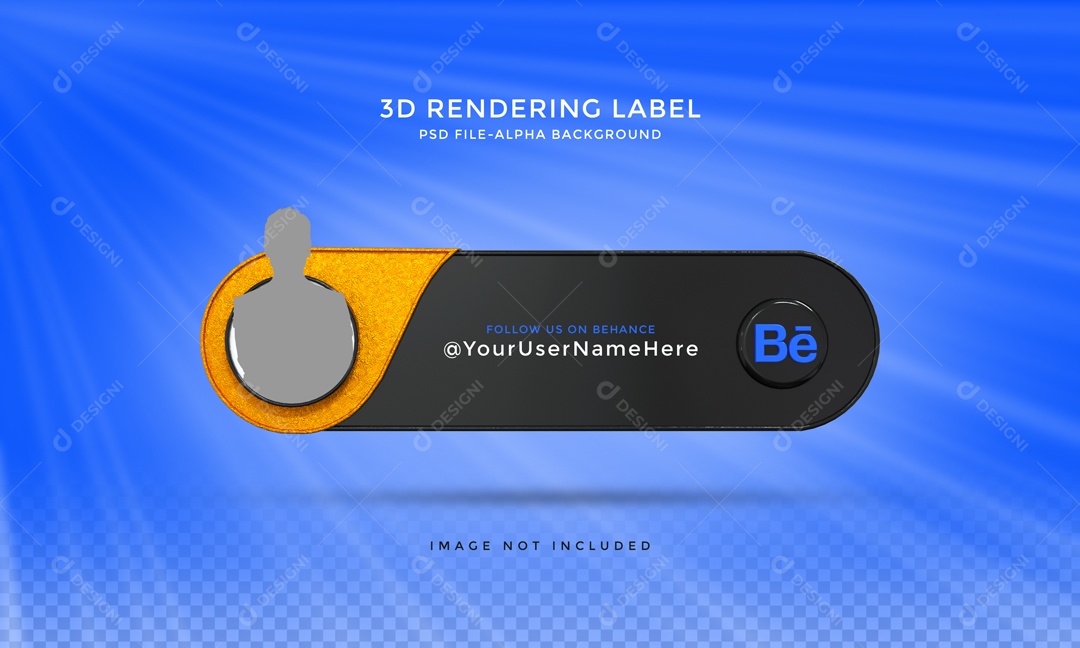 Placa De Perfil Behance Elemento 3D PSD