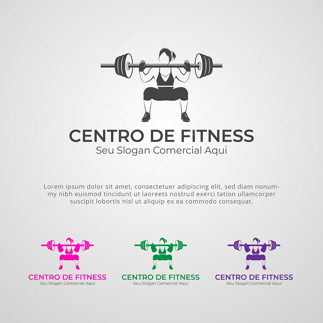 Centro de Fitness Logotipo Vetor EPS + AI Editável
