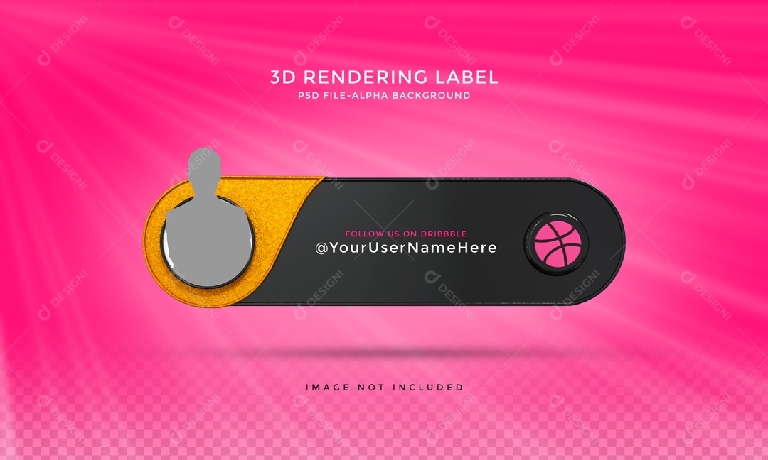 Placa De Perfil Dribbble Elemento 3D PSD