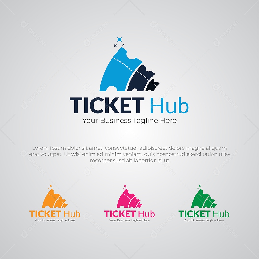 Ticket Hub Logotipo Vetor EPS + AI Editável