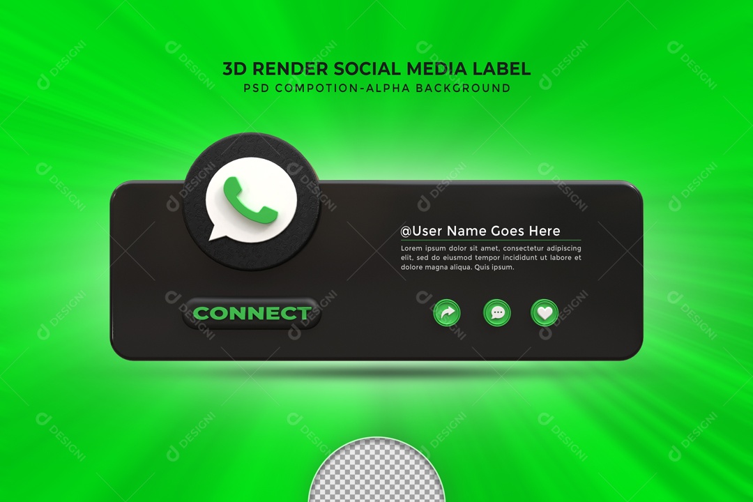 Placa De Conecte-se WhatsApp Elemento 3D PSD