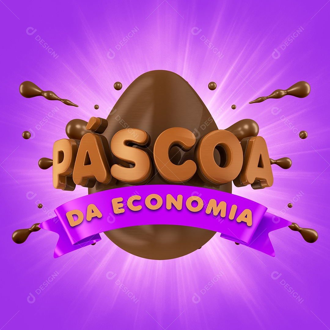 Selo 3D Para Composição Páscoa da Economia PSD