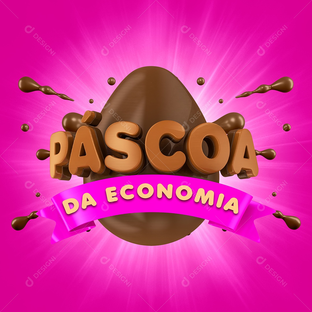 Selo 3D Para Composição Páscoa da Economia PSD