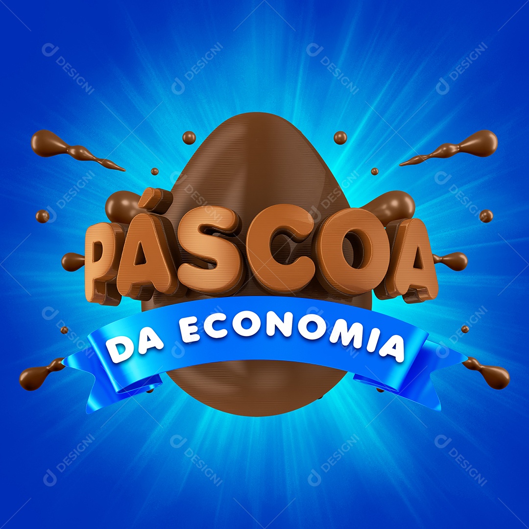 Selo 3D Para Composição Páscoa da Economia PSD