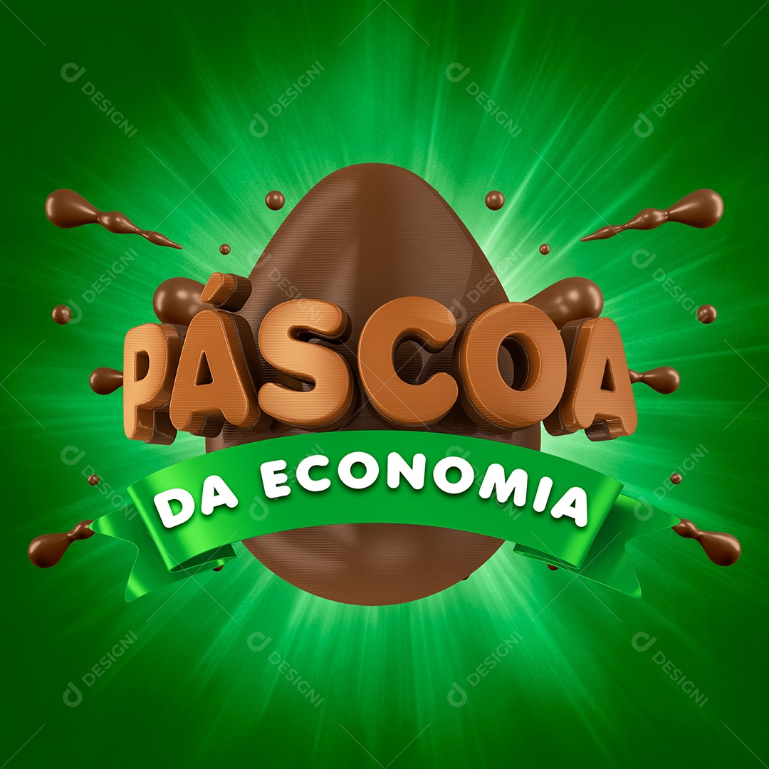 Selo 3D Para Composição Páscoa da Economia PSD