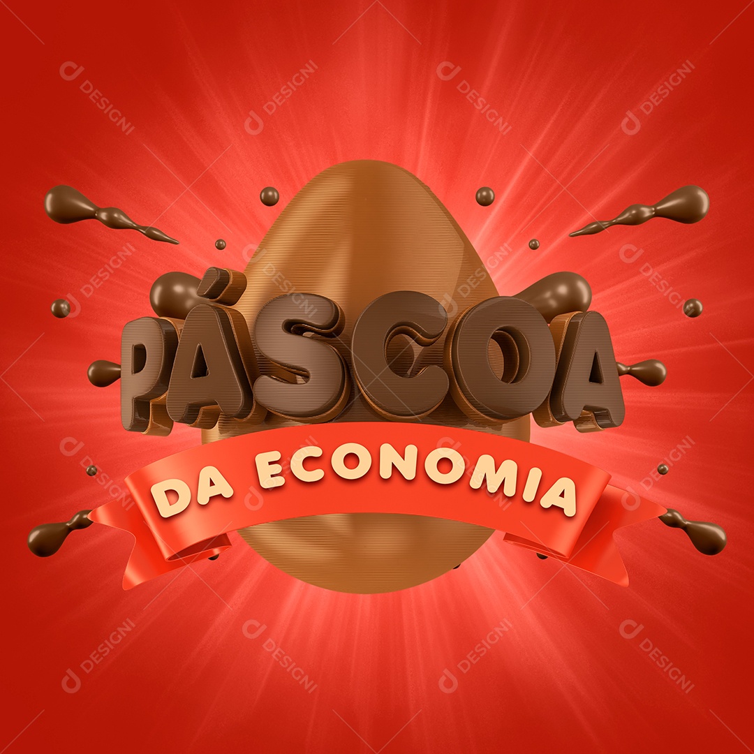 Selo 3D Para Composição Páscoa da Economia PSD
