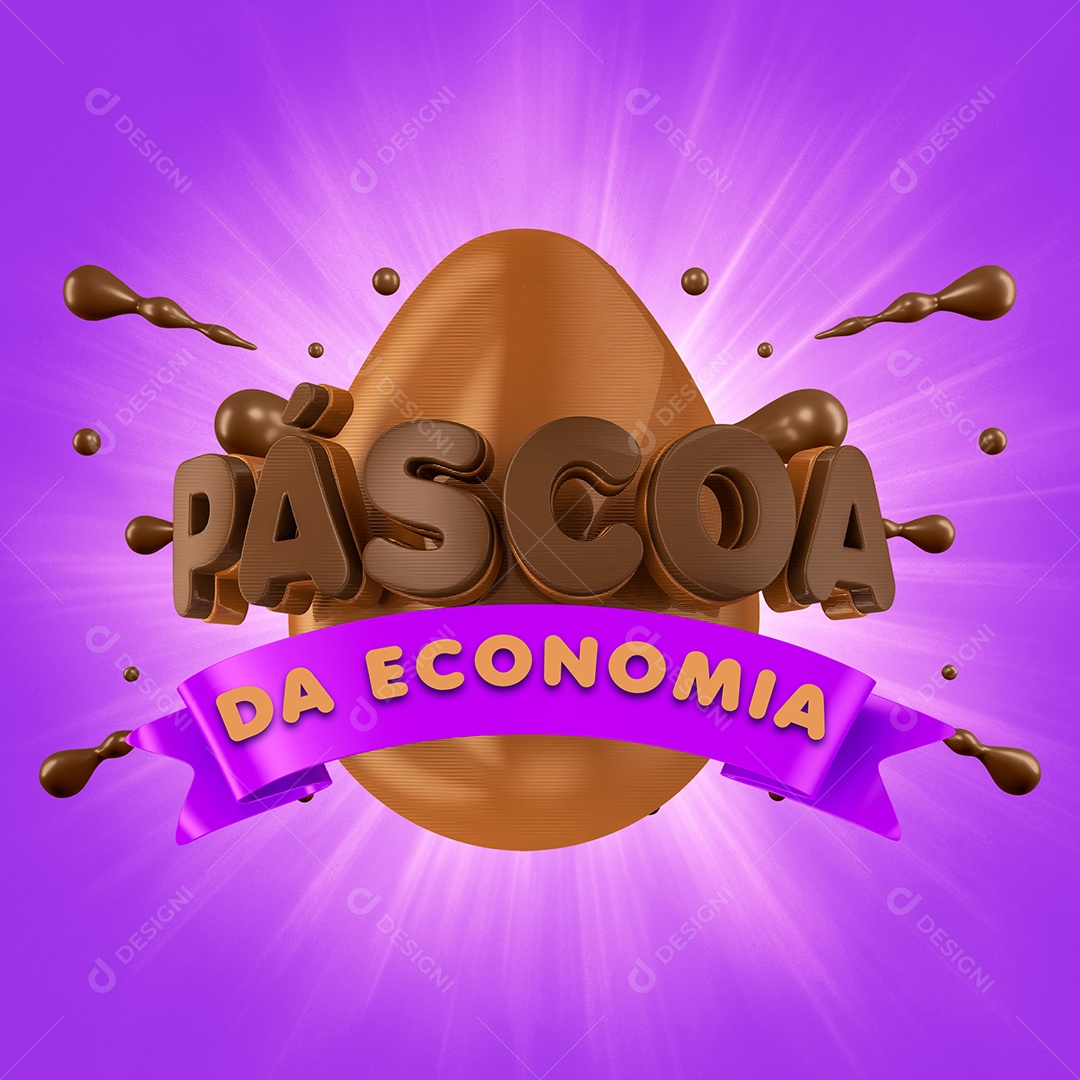 Selo 3D Para Composição Páscoa da Economia PSD