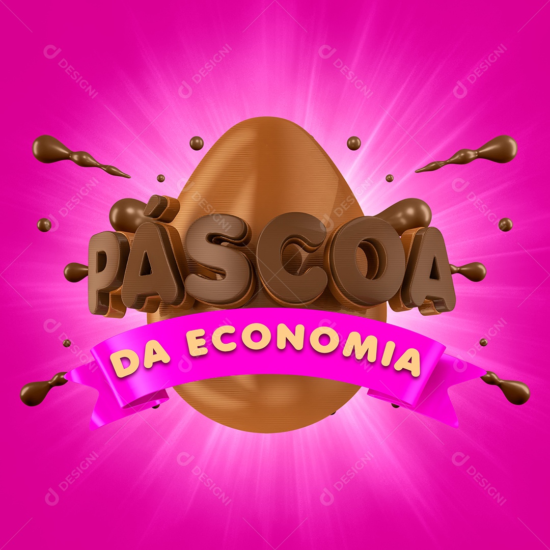 Selo 3D Para Composição Páscoa da Economia PSD