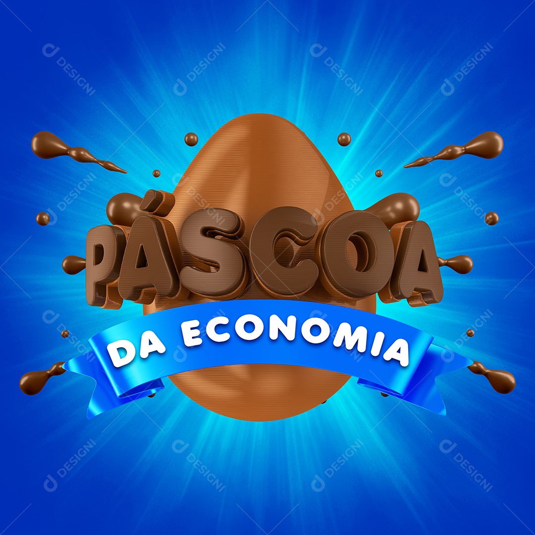 Selo 3D Para Composição Páscoa da Economia PSD