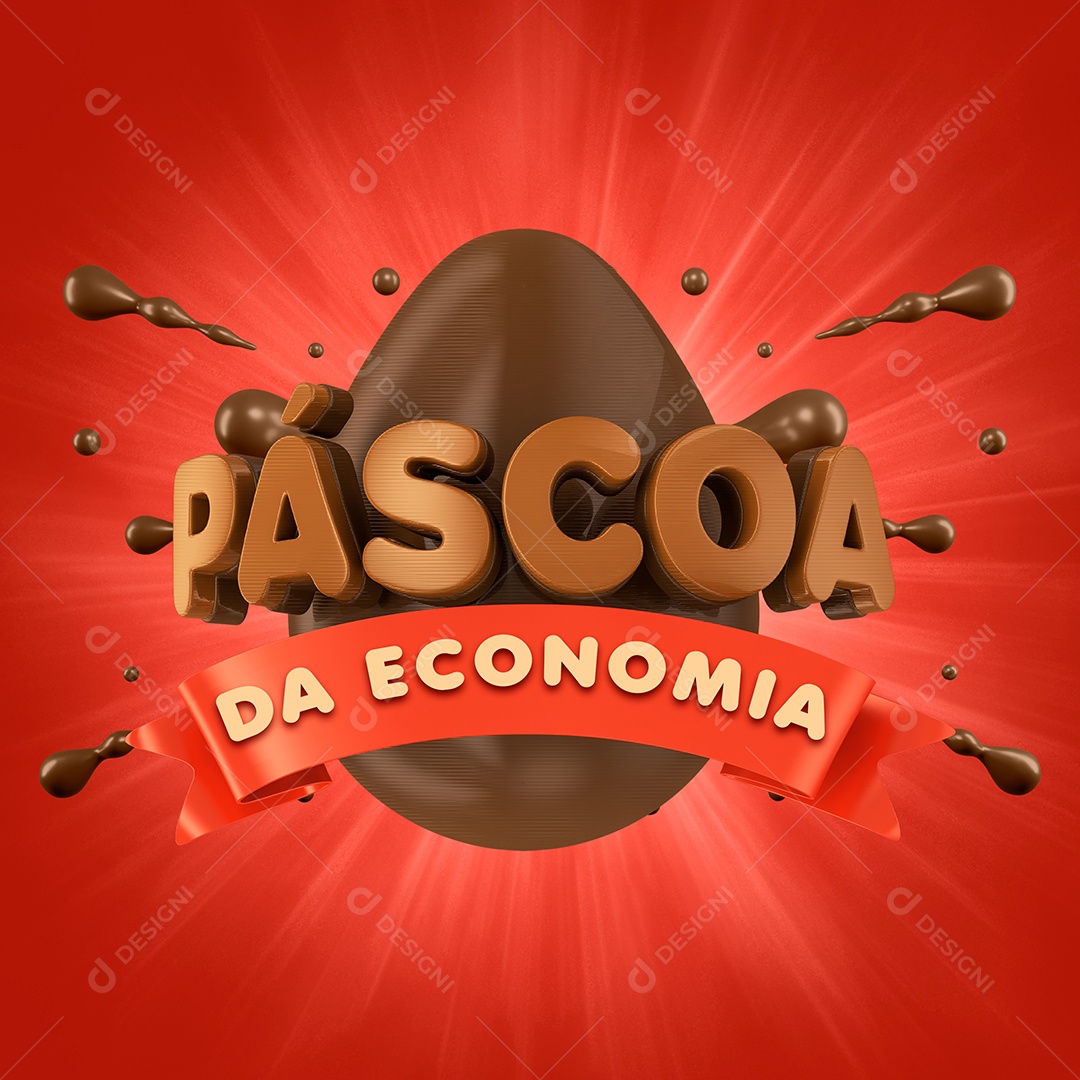 Selo 3D Para Composição Páscoa da Economia PSD