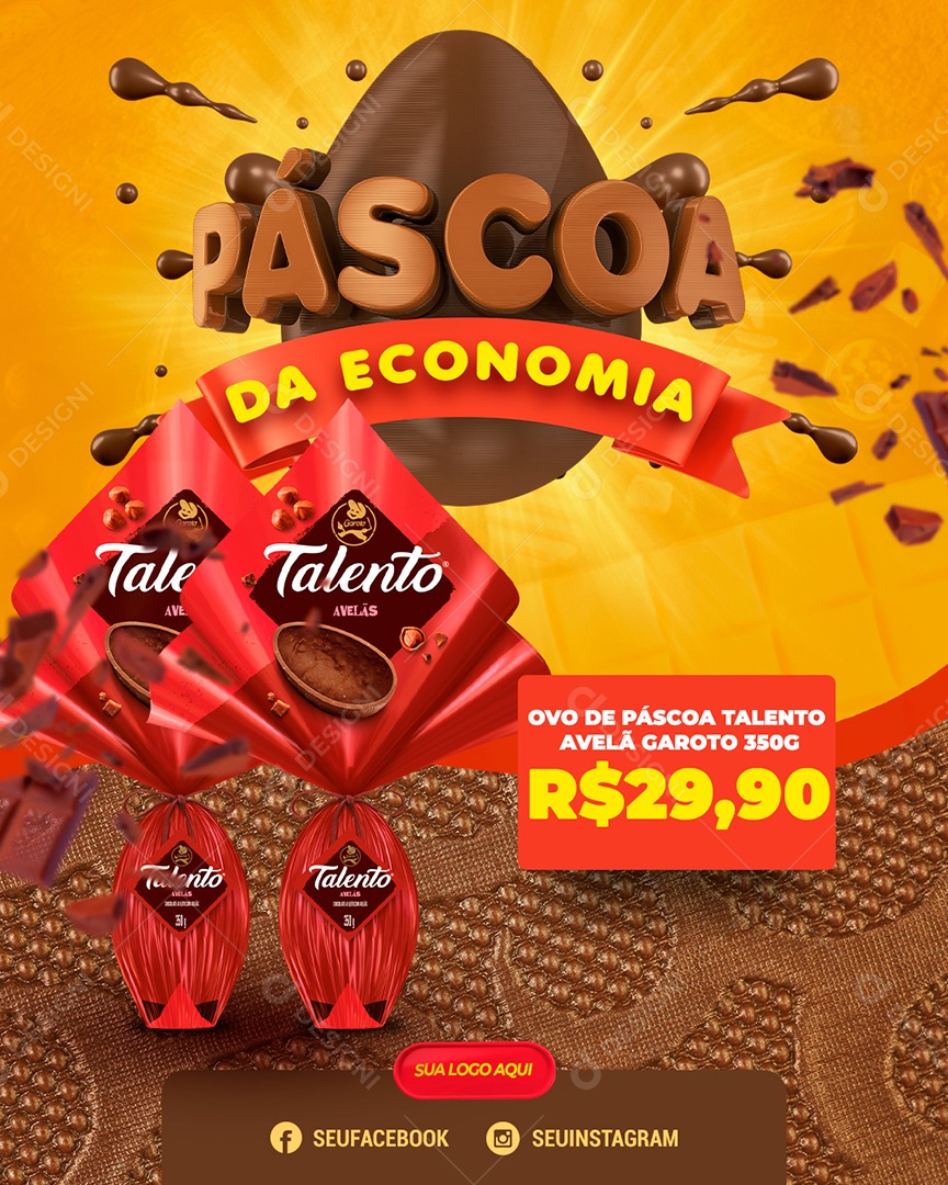 Páscoa da Economia Venha Conferir Social Media PSD Editável