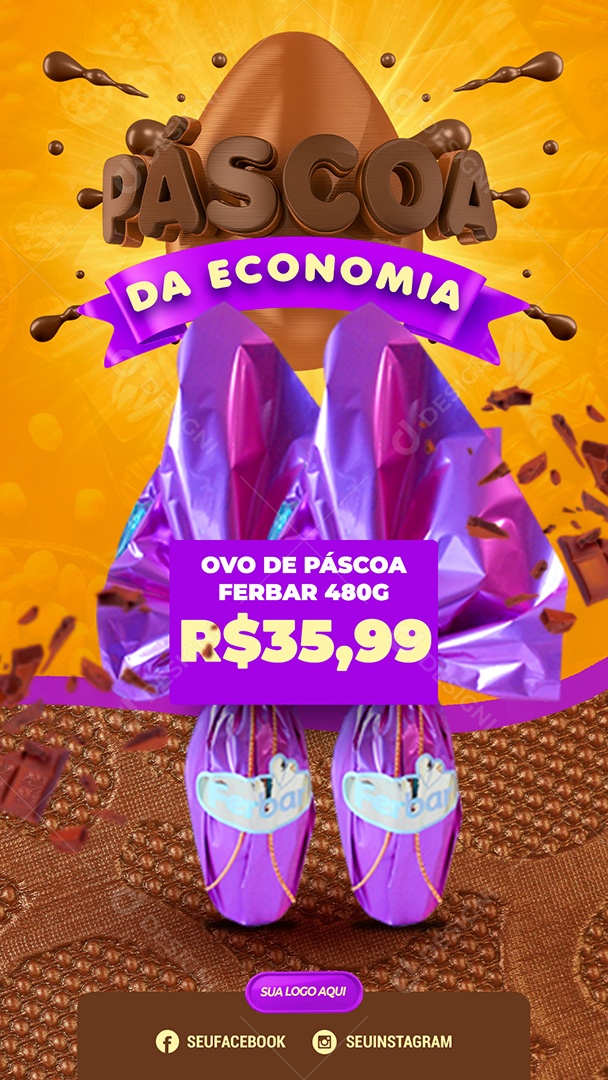 Story Páscoa da Economia Venha Conferir Social Media PSD Editável