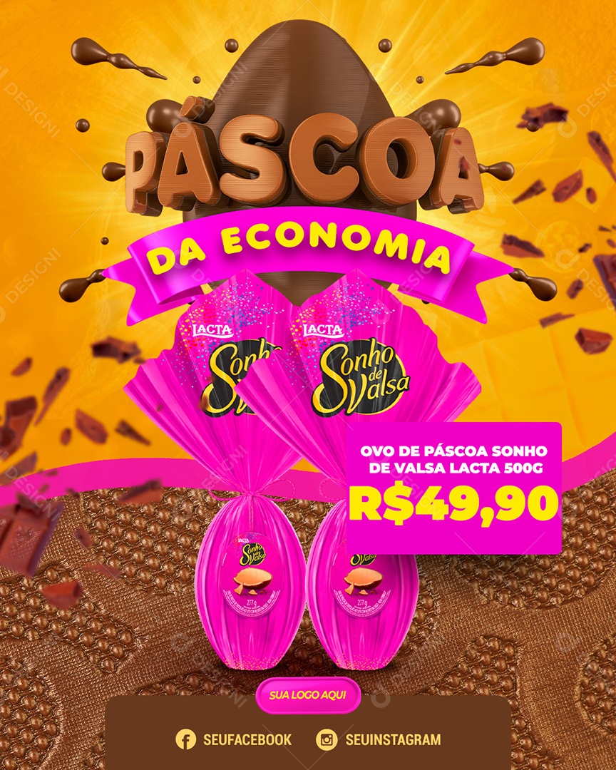 Páscoa da Economia Venha Conferir Social Media PSD Editável