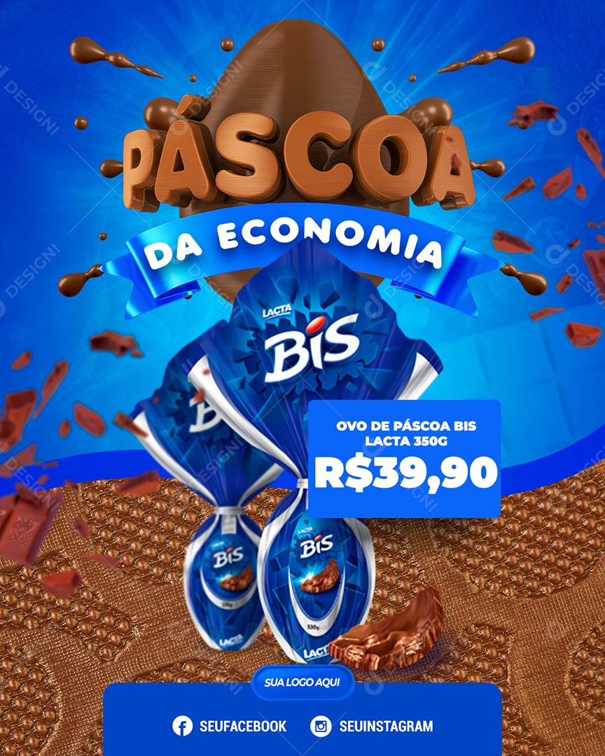 Páscoa da Economia Venha Conferir Social Media PSD Editável